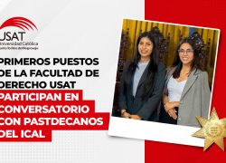 Primeros puestos de la Facultad de Derecho USAT participan en conversatorio con pastdecanos del ICAL